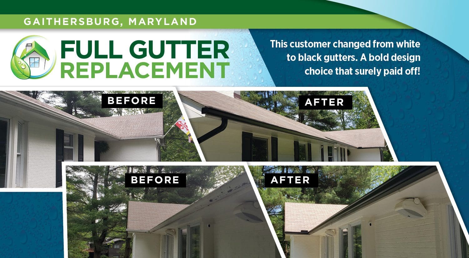 White to Black Gutters Before & After Image