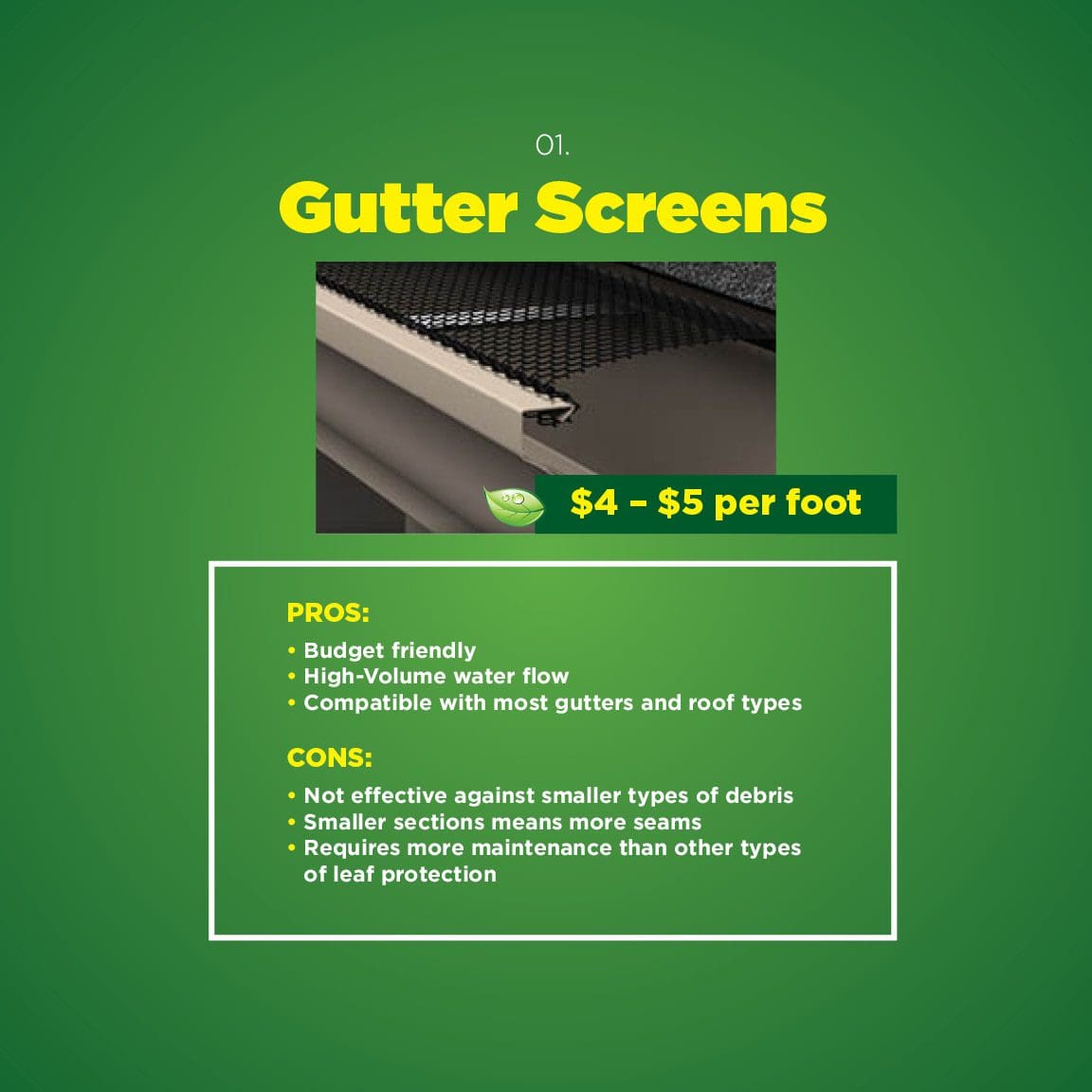 Gutter screens pros and cons