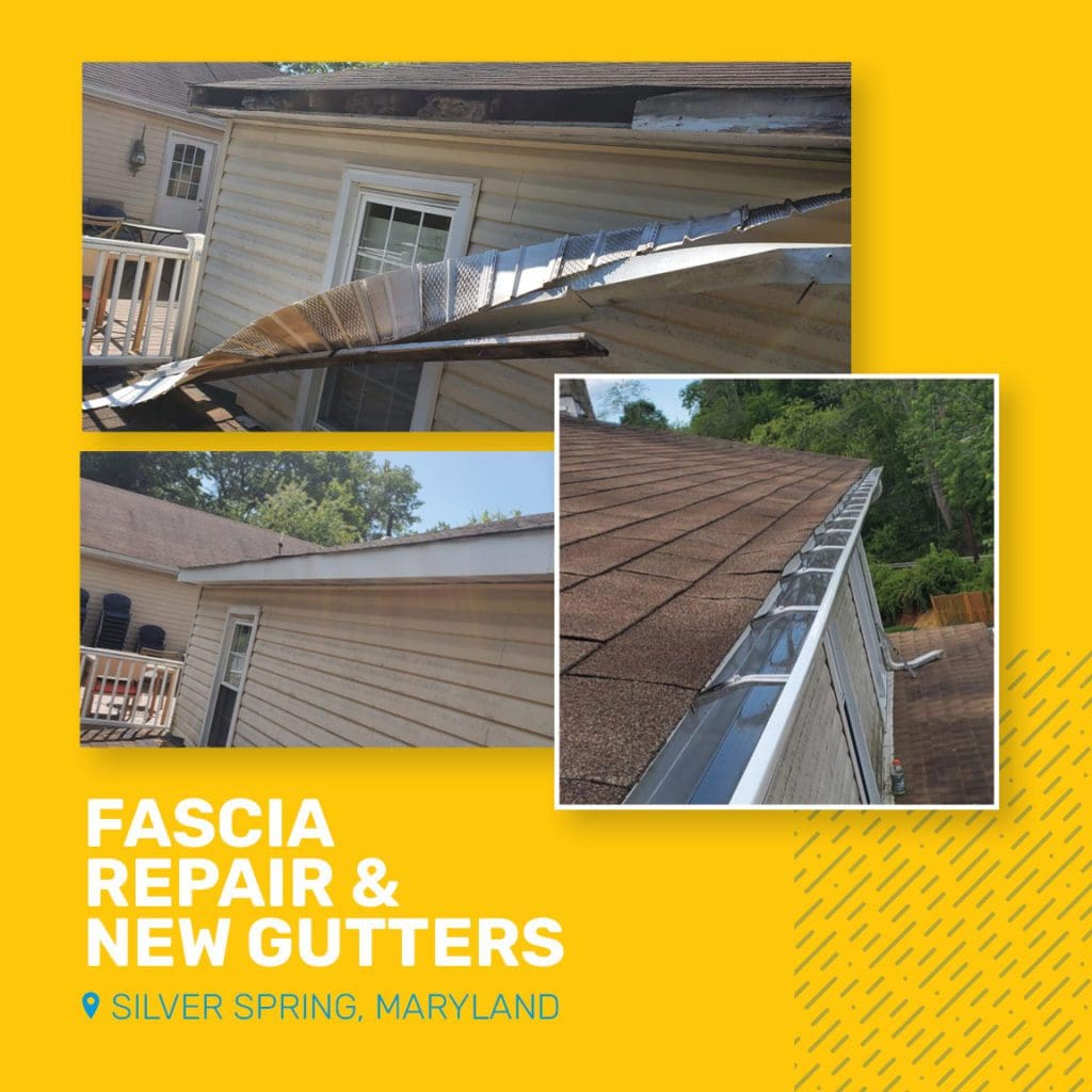 Fascia repair and new gutter installation in Silver Spring Maryland