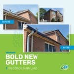 Bold new gutters in Frederick, Maryland